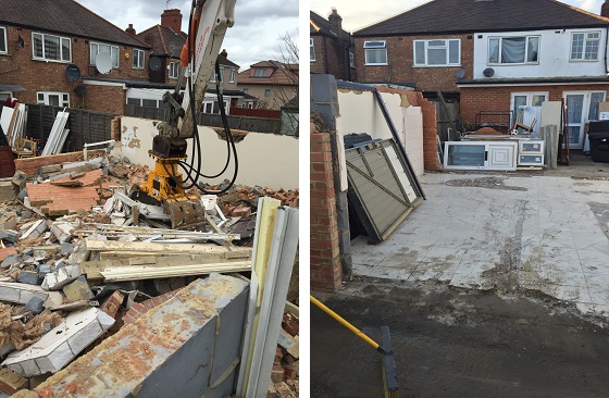 Beechwood Gardens outhouse demolition - After demolition