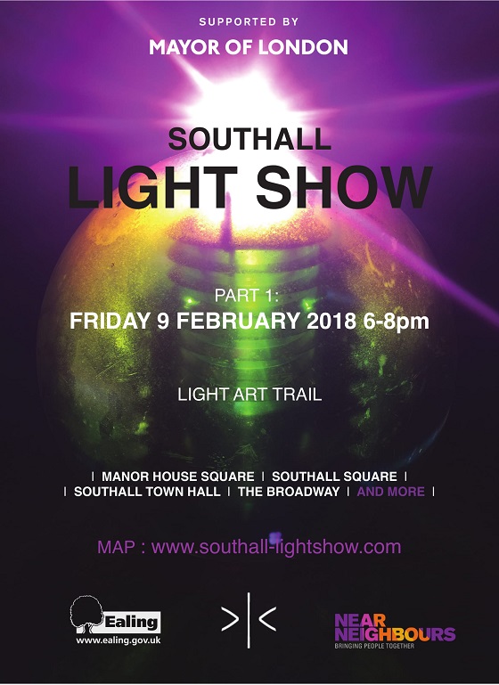 Southall Light Show on 9 February 2018
