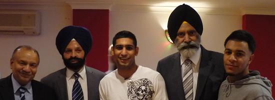 Amir Khan with Southall Councillors at TKC in Southall