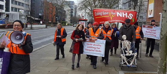 Ealing Save Our NHS campaigners have been highlighting the problems hospitals are facing Ealing Save Our NHS campaigners have been highlighting the problems hospitals are facing