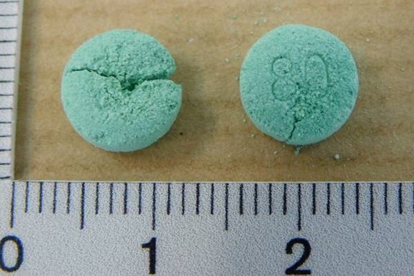 Picture of the remaining pills which were seized by police